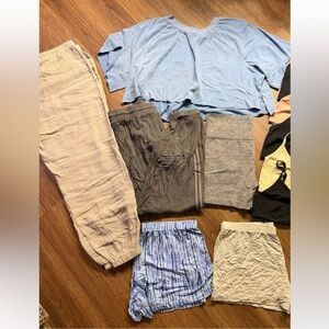 Colsie Women's Pajama and lounge wear Set - Blue, Cream, Gray